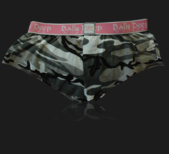 Balls Deep Girl's Boxers In Snow Camo