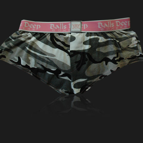 Balls Deep Girl's Boxers In Snow Camo