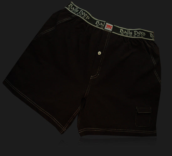 Balls Deep Men's Boxers In Black/Black