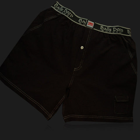 Balls Deep Men's Boxers In Black/Black