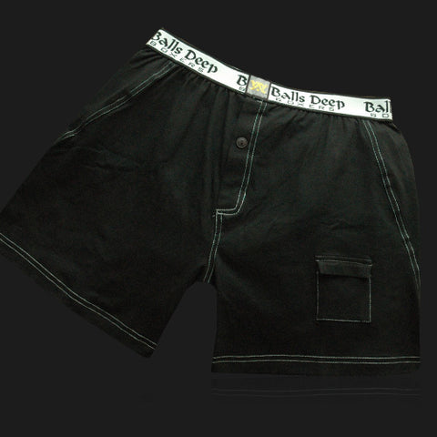 Balls Deep Men's Boxers In Black/White