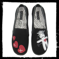 Draven VooDoo Love Round Toe Slippers in Black