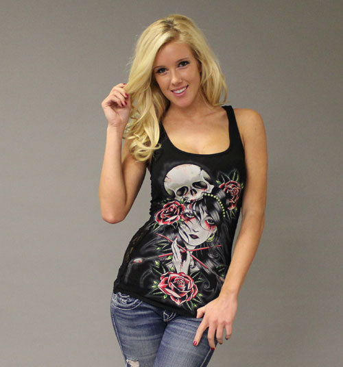 Sullen Vicky Morgan Brushes Tank In Black
