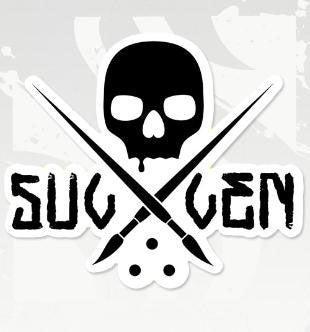 Sullen Badge Sticker In Black (5" x 5.5")